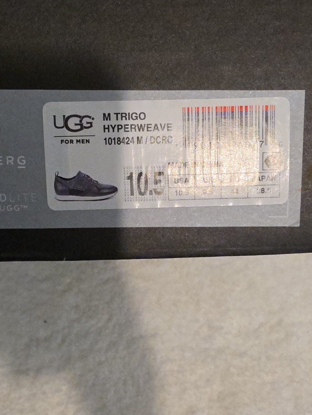 UGG M Trigo Hyperweave Men's Sneaker - Dark Gray